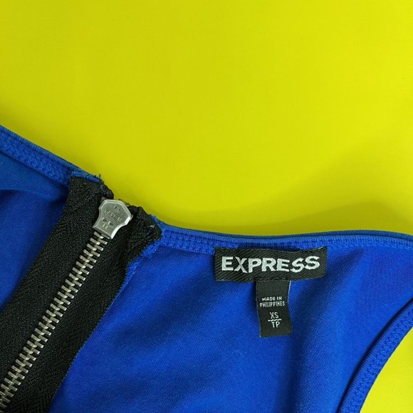 Express Fitted and Flirty bodycon tank, Blue, Size XS - Picture 2 of 7